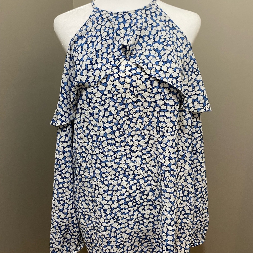 Michael Kors Blue and White Blouse